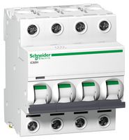 A9F53401 Thermal Mag CKT Breaker, 4P, 1A, 440VAC Schneider Electric