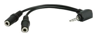 11.09.4441 Adapter, Stereo 3.5mm Plug-3.5mm Rcpt x2 ROLINE