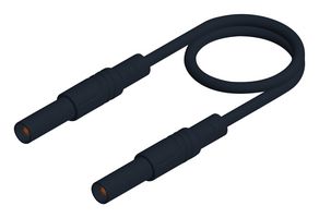934174100 Test Lead, 4mm Banana Plug, Black, 1m Hirschmann Test And Measurement