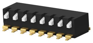EDSP08SGLFNTR04 Dip Switch, 8Pos, SPST, Piano Key, SMD Alcoswitch - Te Connectivity