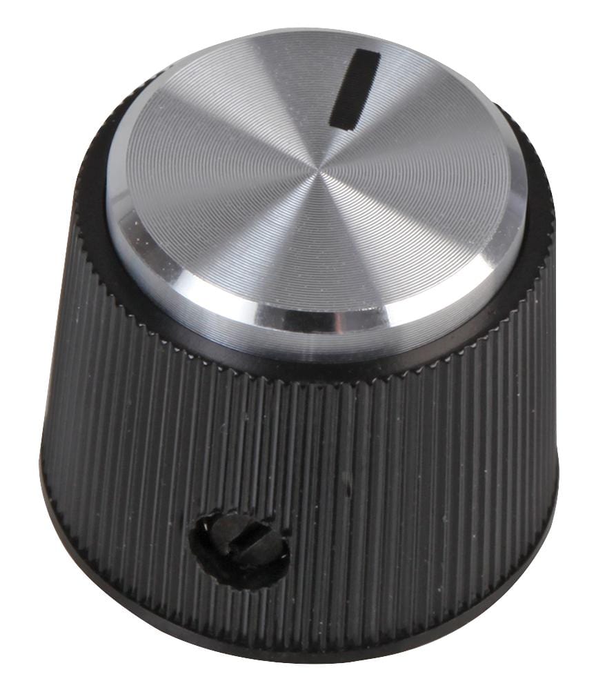 MULTICOMP PRO Knobs MP1699 KNOB, ROUND W/TOP LINE, 19MM, BLACK MULTICOMP PRO 3259744 MP1699
