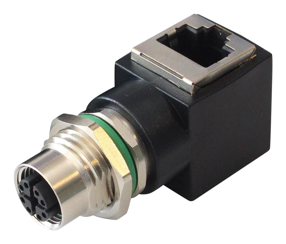 BULGIN LIMITED Inter-Series adapters PXMBNI12RAF08XRJM16 ADAPTOR, M12 RECEPTACLE-RJ45 JACK BULGIN LIMITED 2901465 PXMBNI12RAF08XRJM16