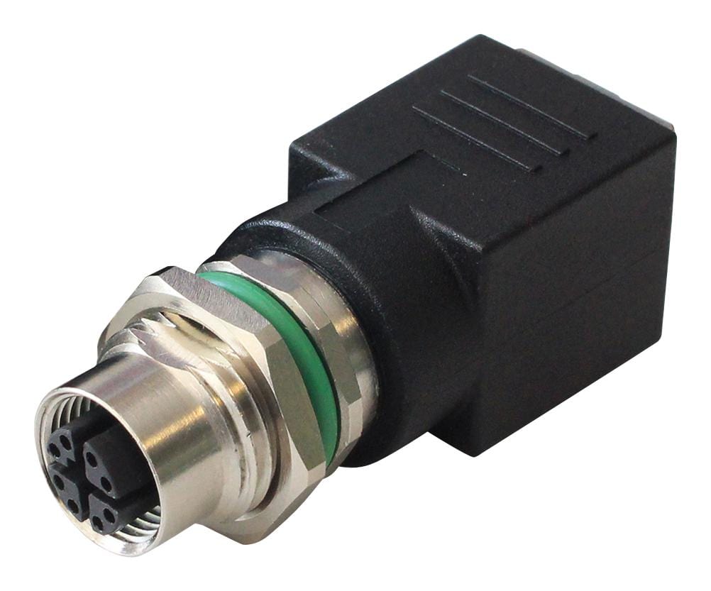 BULGIN LIMITED Inter-Series adapters PXMBNI12RPM08XRJM16 ADAPTOR, M12 RECEPTACLE-RJ45 JACK BULGIN LIMITED 2901468 PXMBNI12RPM08XRJM16