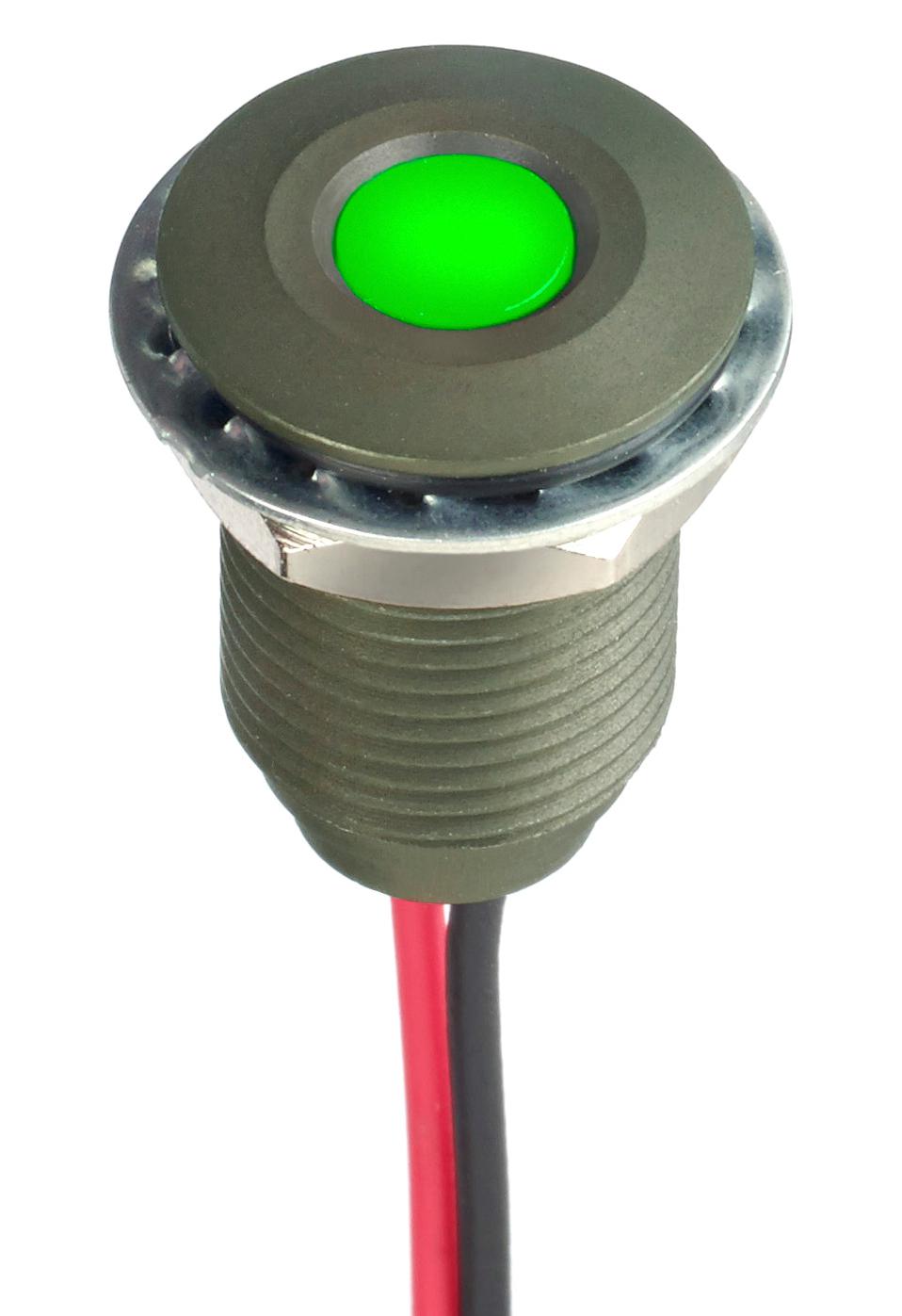 APEM Panel Indicators Q10F5AGXXG12E LED PANEL INDICATOR, GREEN, 10MM, 12VDC APEM 3295232 Q10F5AGXXG12E