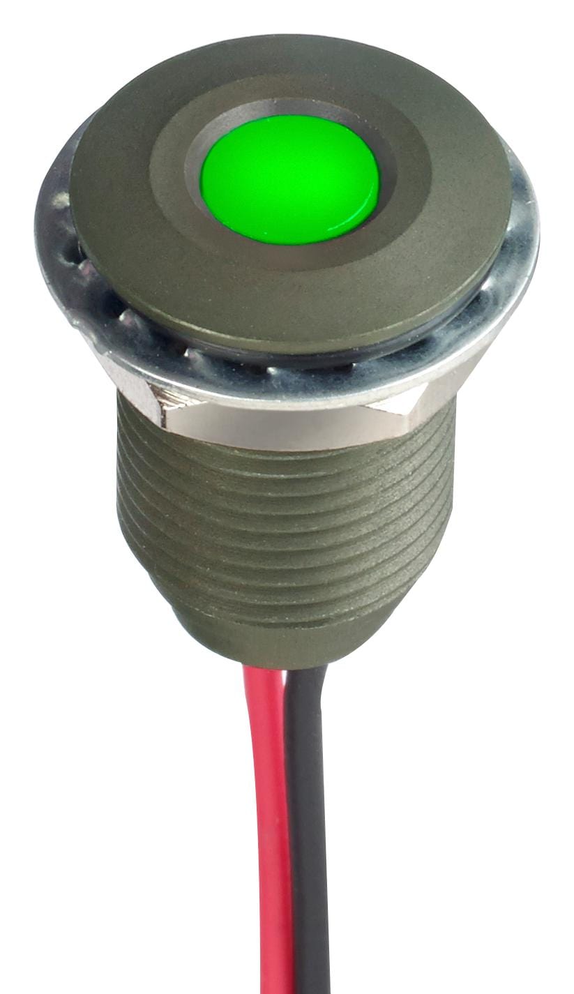 APEM Panel Indicators Q10F5AKXXG12E LED PANEL INDICATOR, GREEN, 10MM, 12VDC APEM 3295235 Q10F5AKXXG12E