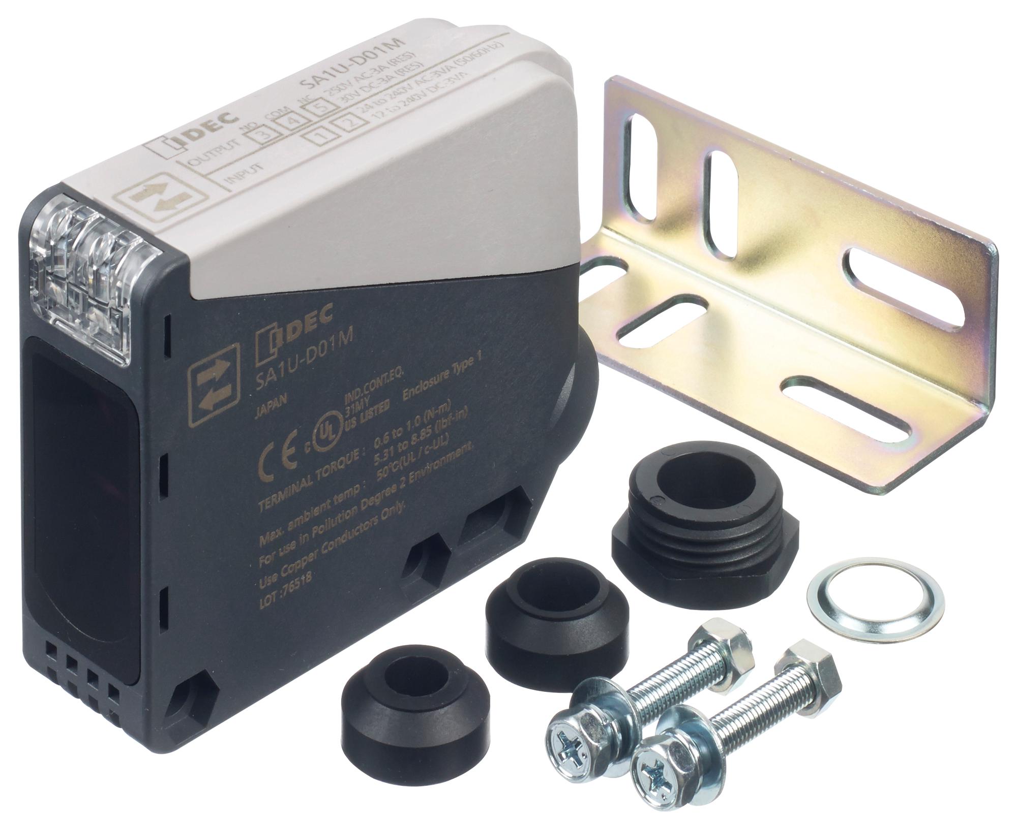 IDEC Distance SA1U-D01M PHOTOELECTRIC SENSOR, 1M, RELAY, SCREW IDEC 2833042 SA1U-D01M