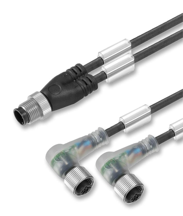 WEIDMULLER Sensor Connectors SAIL-ZW-M8BW-3L3.0V CONNECTOR, PLUG TO 2X R/A RCPT, M8, 3WAY WEIDMULLER 2362210 SAIL-ZW-M8BW-3L3.0V