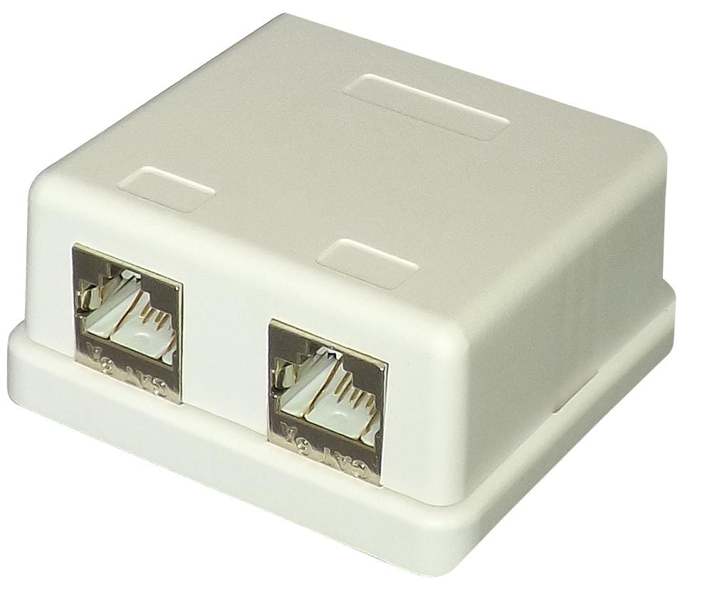 TUK Plugs & Jacks SGKH2 CAT 6A SURFACE MOUNT SOCKET, 2 PORT TUK 2912948 SGKH2