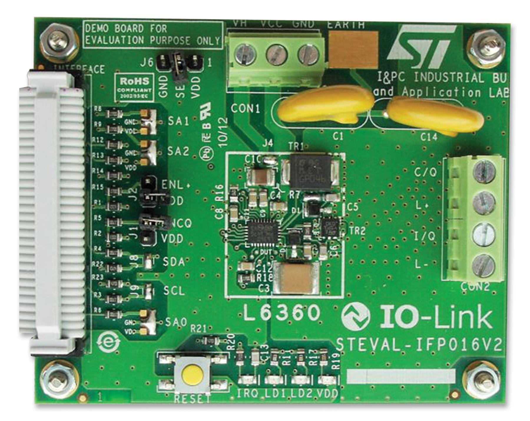 STMICROELECTRONICS RF / IF STEVAL-IFP016V2 IO LINK, TRANSCEIVER, DEV BOARD STMICROELECTRONICS 2308962 STEVAL-IFP016V2