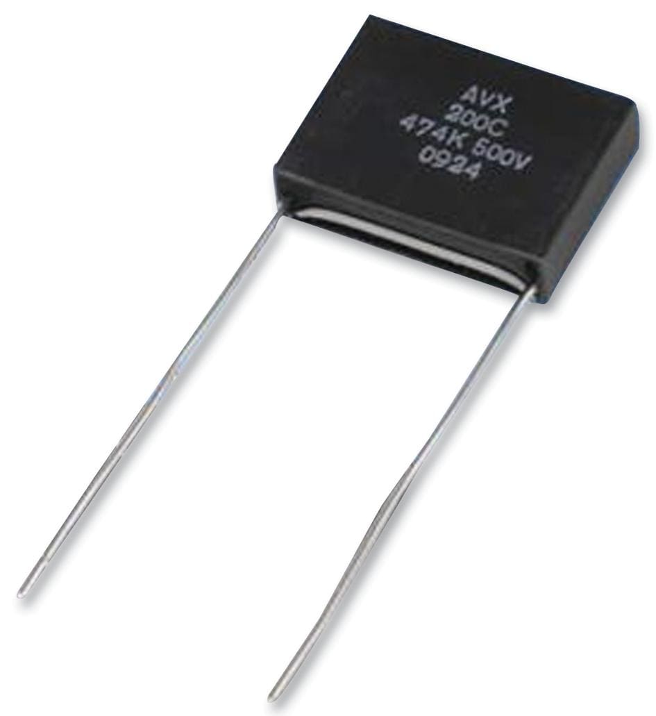 KYOCERA AVX Ceramic Multilayer MLCC Capacitors- Leaded SXP47C105KAA CAP, 1µF, 500V, 10%, X7R KYOCERA AVX 2343175 SXP47C105KAA