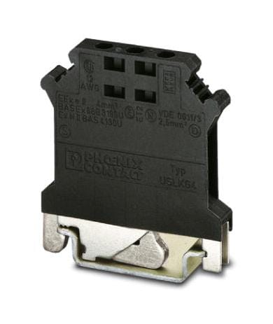 PHOENIX CONTACT DIN Rail Mount USLKG 4 BK/BK DIN RAIL TB, POTENTIAL, 2WAY, 12AWG PHOENIX CONTACT 3240806 USLKG 4 BK/BK
