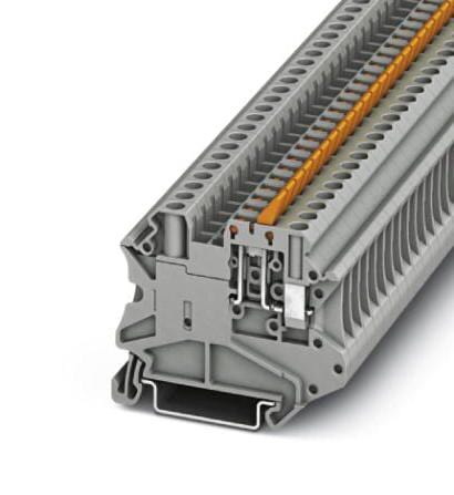 PHOENIX CONTACT DIN Rail Mount UT 4-MTL-P/P DIN RAIL TB, KNIFE DISCONNECT, 2P, 10AWG PHOENIX CONTACT 3241246 UT 4-MTL-P/P