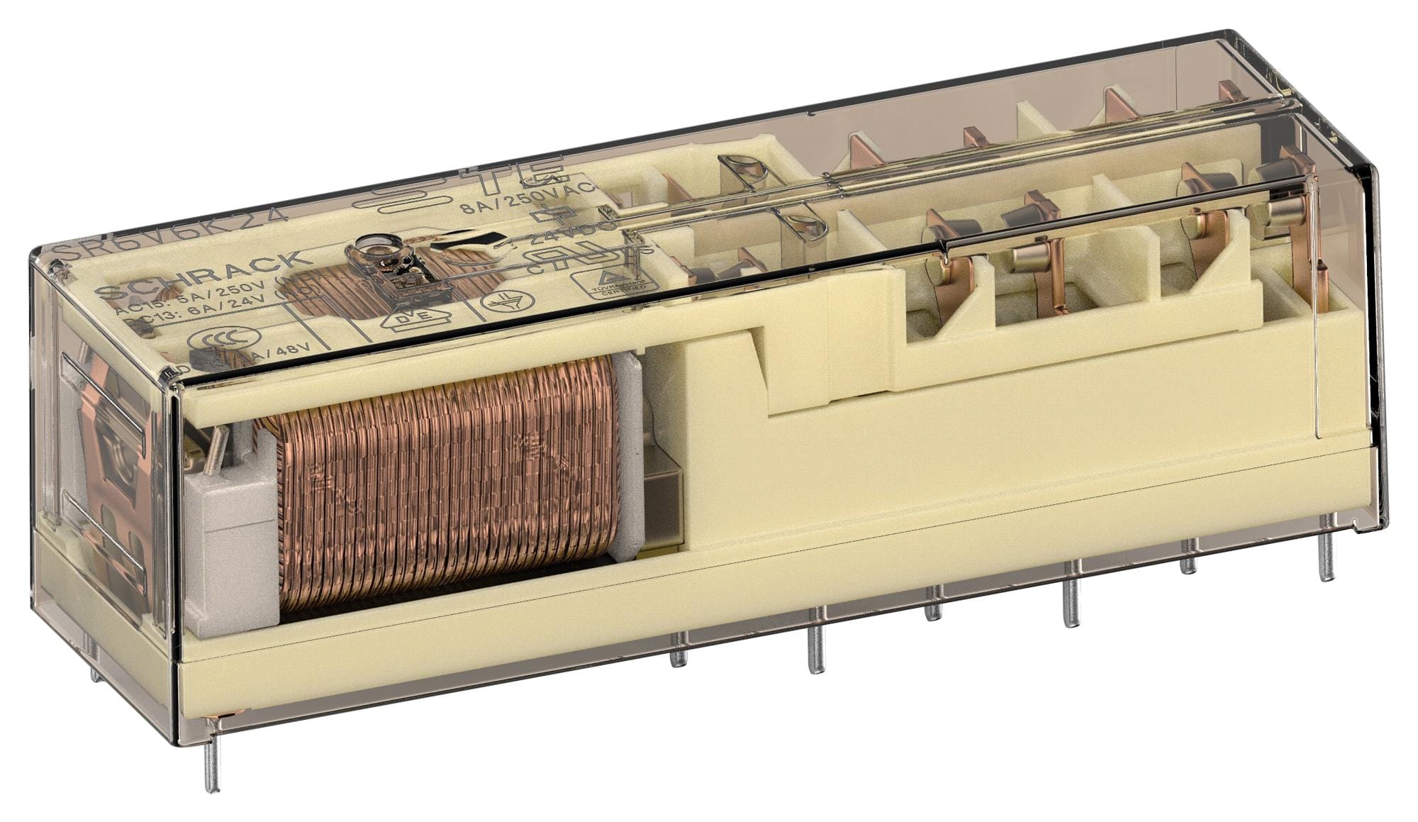 SCHRACK - TE CONNECTIVITY Power - General Purpose V23050A1005A533 POWER RELAY, 3PST-NO/NC, 5VDC, 8A, THT SCHRACK - TE CONNECTIVITY 3764759 V23050A1005A533
