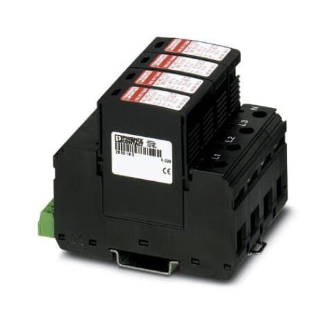 PHOENIX CONTACT Data Line / Mains Surge Protectors VAL-MS-T1/T2 335/12.5/4+0-FM SURGE PROTECTOR, 200KA, 335V PHOENIX CONTACT 3252780 VAL-MS-T1/T2 335/12.5/4+0-FM