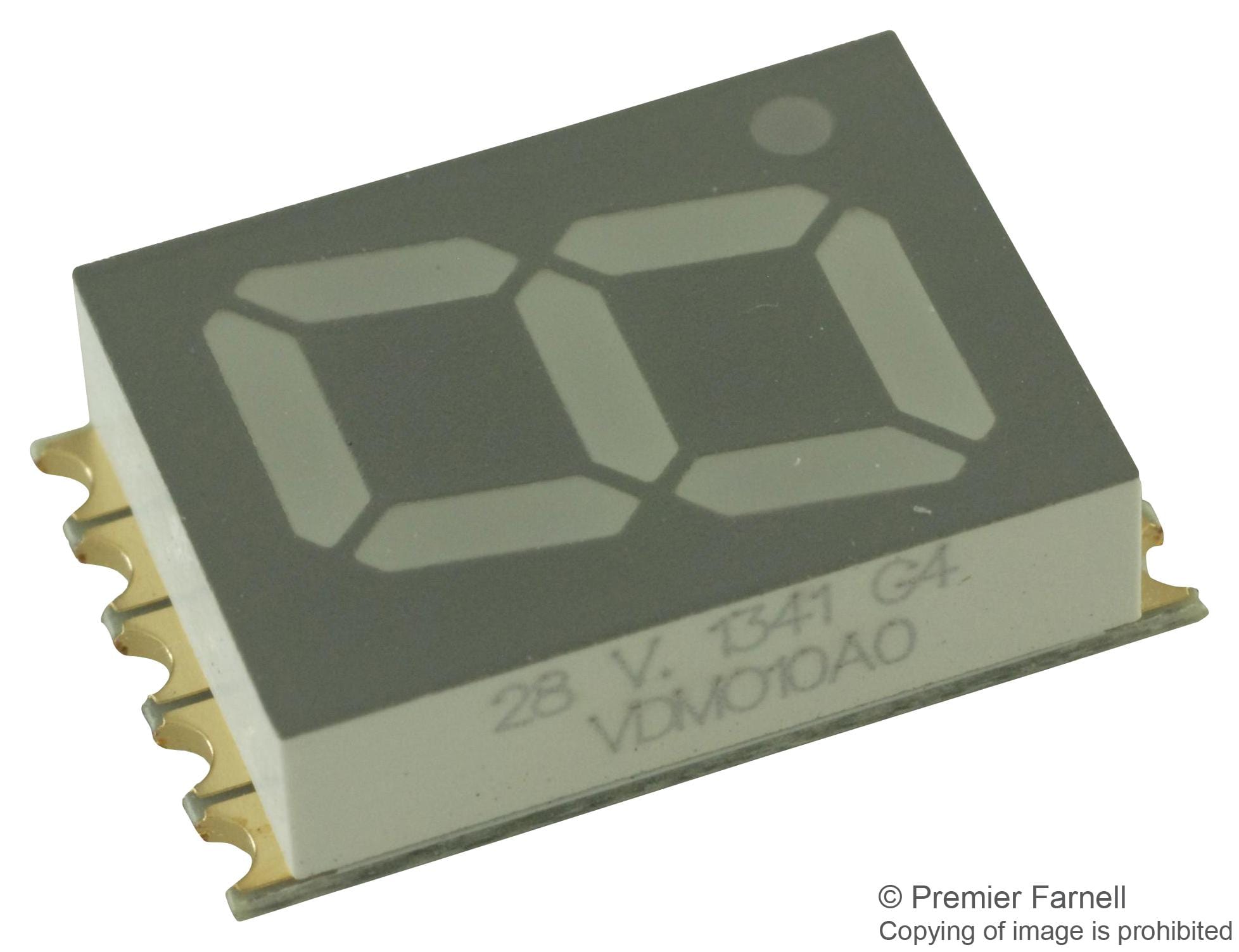 VISHAY LED 7-Segment VDMO10A0 DISPLAY, SEVEN SEGMENT, 10MM, ORANGE VISHAY 2682705 VDMO10A0