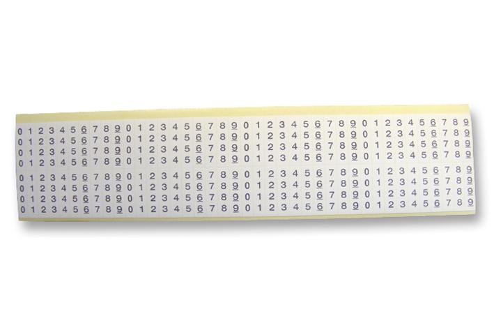 PRO POWER Wire Markers - Adhesive WM-1-0-9 MARKER, SELF ADH, 0-9 (24 STRIPS OF 4) PRO POWER 1740446 WM-1-0-9
