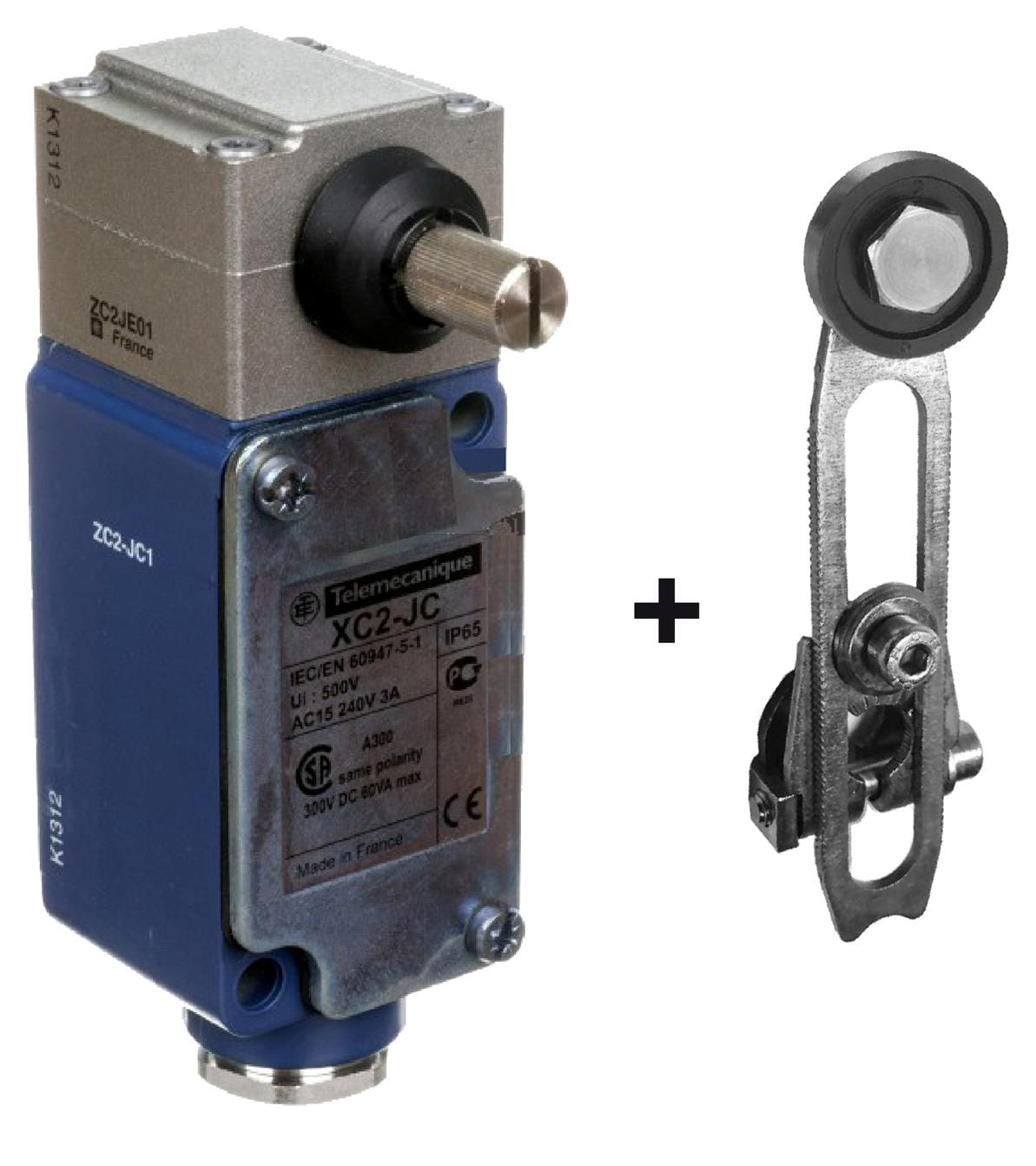 TELEMECANIQUE SENSORS Limit Switch XC2JC10131 LIMIT SW, ROLLER LEVER, SPDT, 3A, 240V TELEMECANIQUE SENSORS 3130424 XC2JC10131