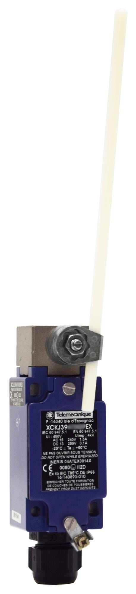 TELEMECANIQUE SENSORS Limit Switch XCKJ390559H29EX LIMIT SW, LEVER, DPST-NC/SPST-NO, 1.5A TELEMECANIQUE SENSORS 3130449 XCKJ390559H29EX