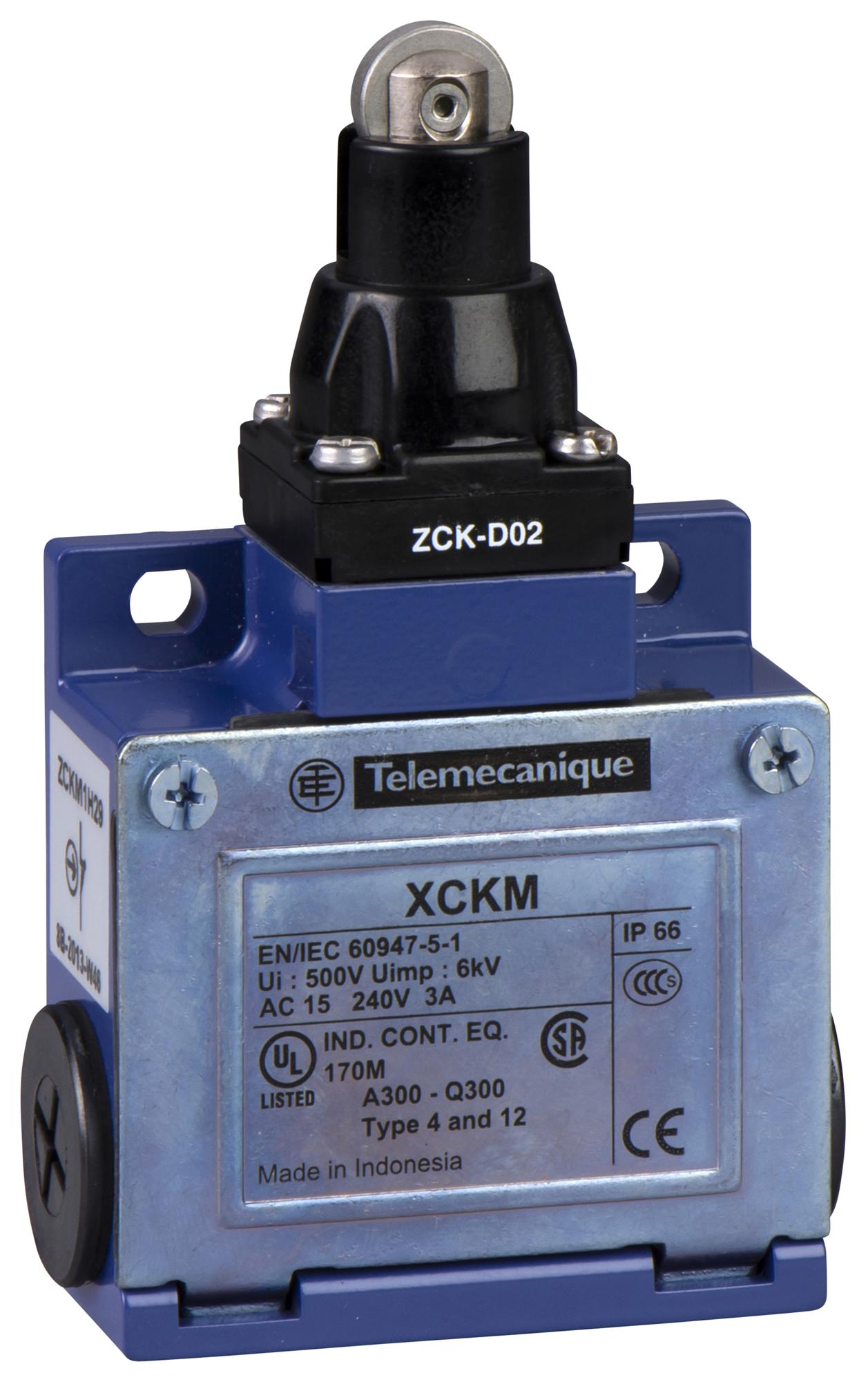 SCHNEIDER ELECTRIC Limit Switch XCKM502H29 LIMIT SW, ROLLER PLUNGER, SPST-NO/NC, 3A SCHNEIDER ELECTRIC 3107730 XCKM502H29