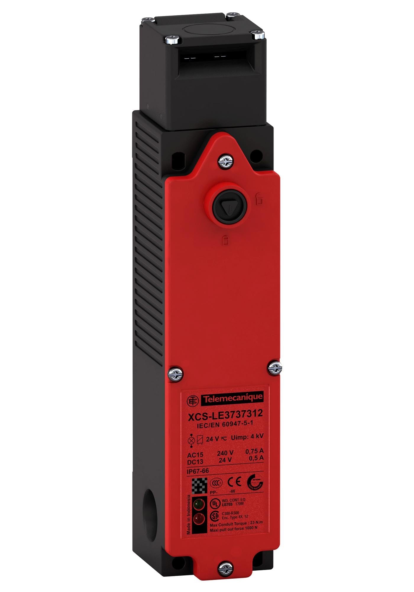TELEMECANIQUE SENSORS Safety interlock XCSLE2727313 SAFETY SWITCH, DPST-NC, 0.75A, 240V TELEMECANIQUE SENSORS 3130623 XCSLE2727313