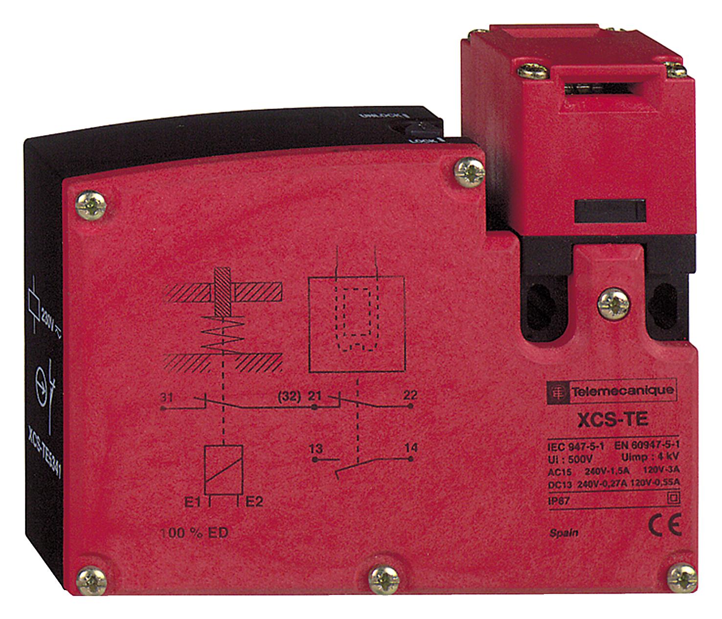 TELEMECANIQUE SENSORS Safety interlock XCSTE7341 SAFETY SWITCH, DPST-NC, 3A, 120V, SCREW TELEMECANIQUE SENSORS 3130660 XCSTE7341