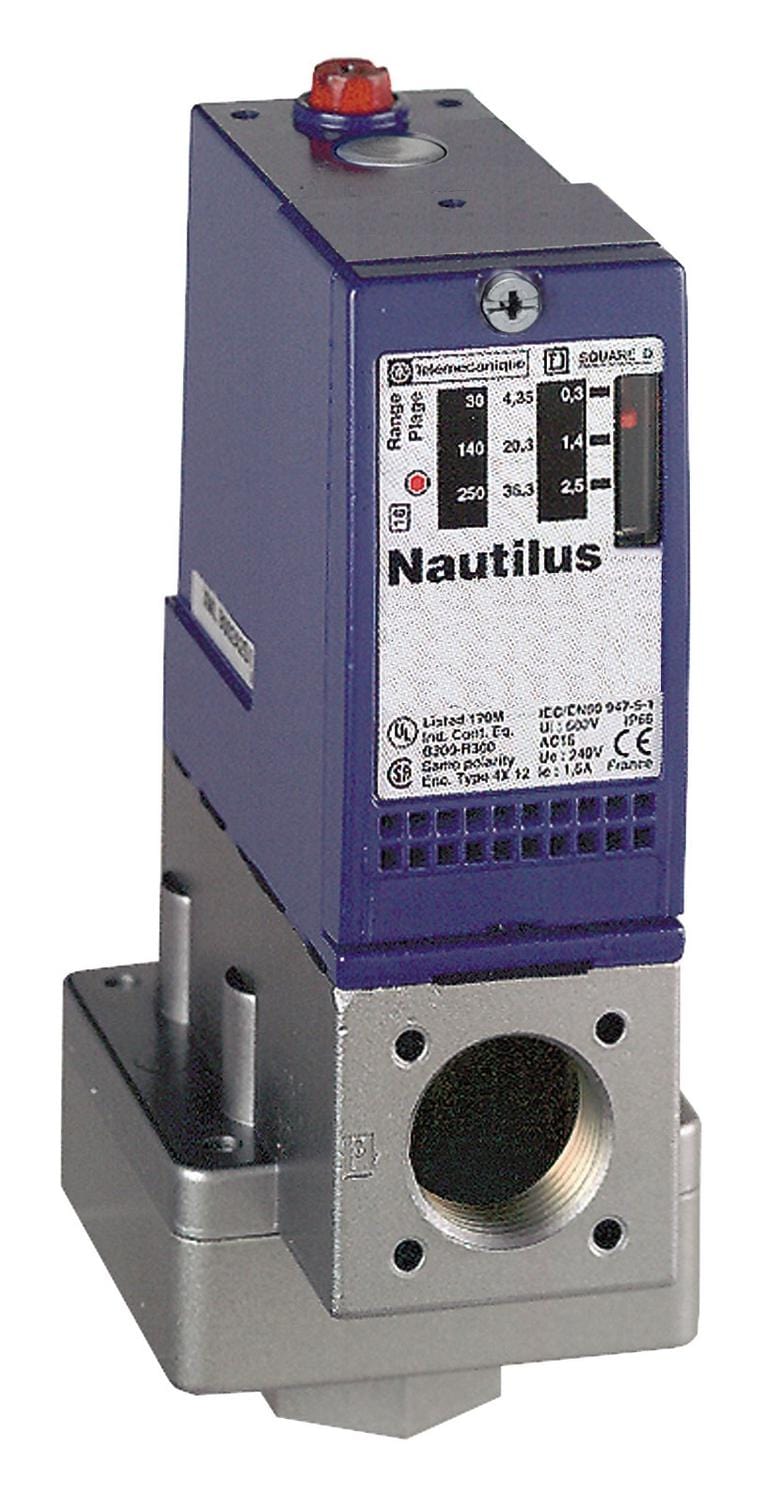 TELEMECANIQUE SENSORS Switches XMLA002A2S12 PRESSURE SWITCH, SPST-CO, 2.5BAR, PANEL TELEMECANIQUE SENSORS 3131076 XMLA002A2S12