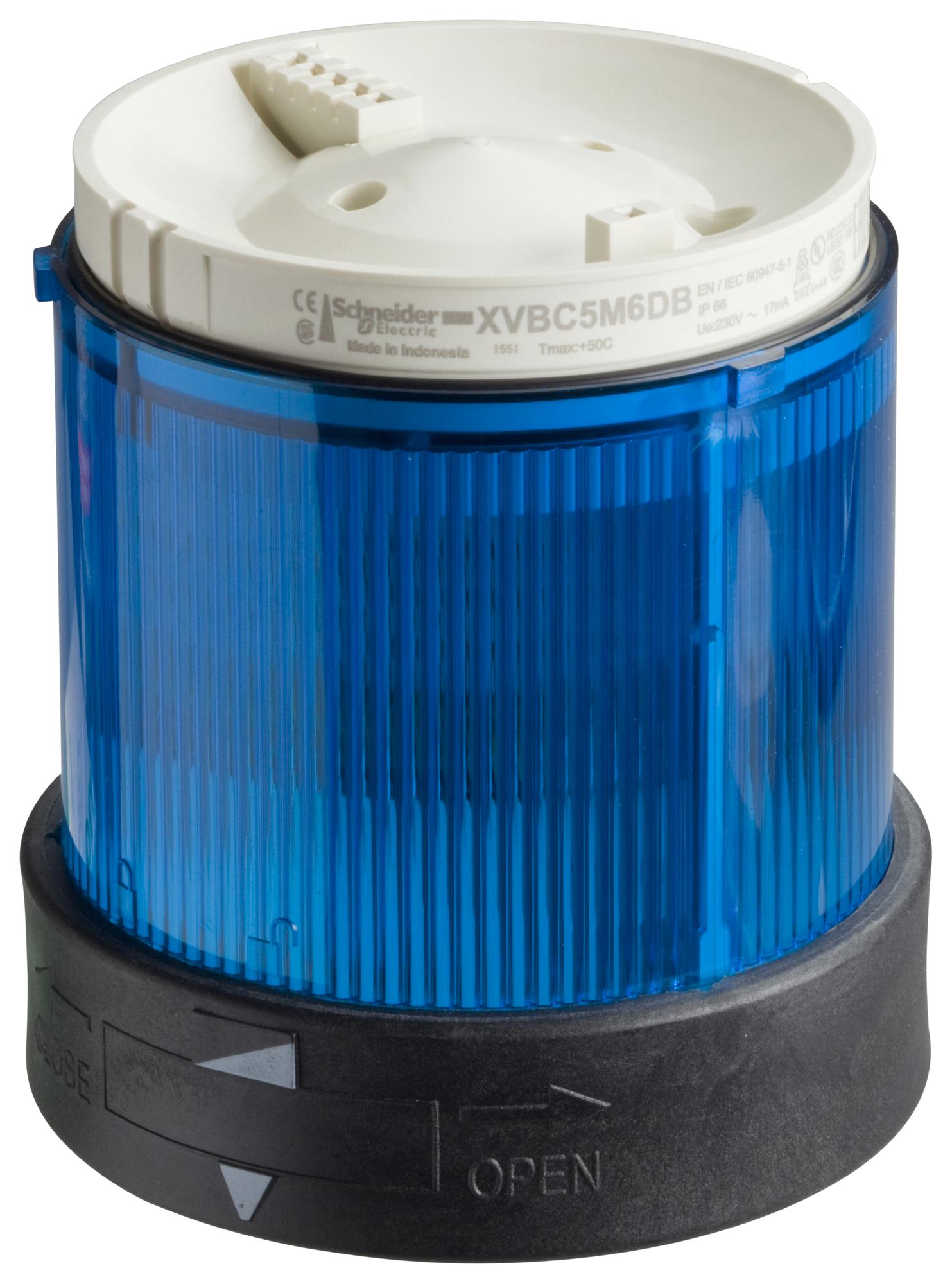 SCHNEIDER ELECTRIC Visual Signal Indicator Units XVBC4M6 VISUAL INDICATOR UNIT, FLASHING, BLUE SCHNEIDER ELECTRIC 3116019 XVBC4M6