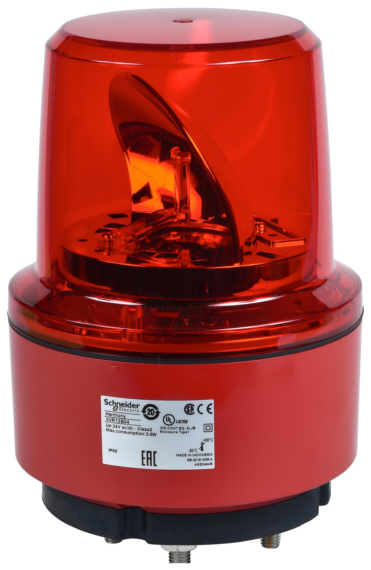 SCHNEIDER ELECTRIC Visual Signal Indicator Units XVR13B04 VISUAL INDICATOR UNIT, ROTATING, RED SCHNEIDER ELECTRIC 3116114 XVR13B04