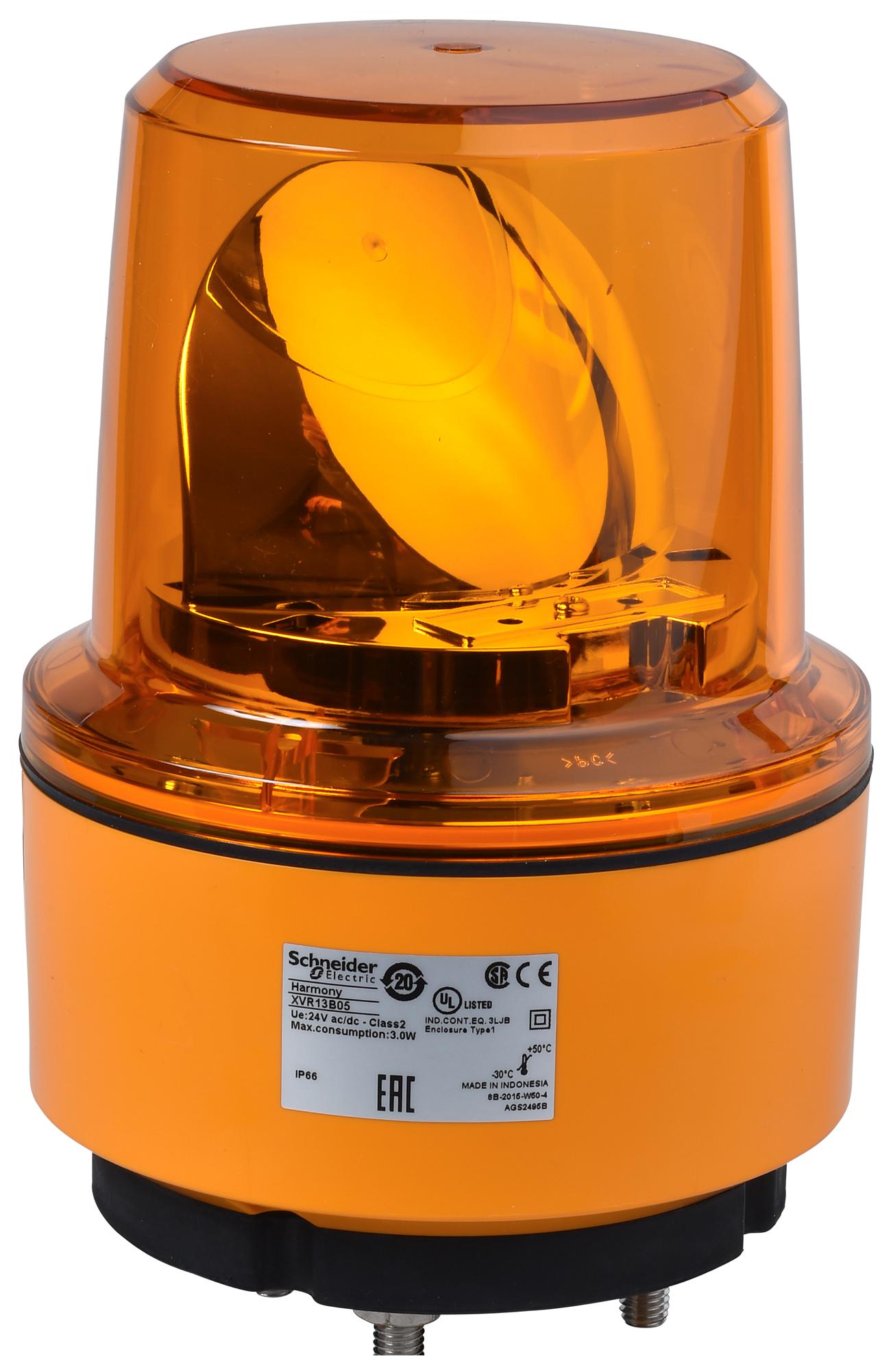SCHNEIDER ELECTRIC Visual Signal Indicator Units XVR13B05 VISUAL INDICATOR UNIT, ROTATING, ORANGE SCHNEIDER ELECTRIC 3116115 XVR13B05
