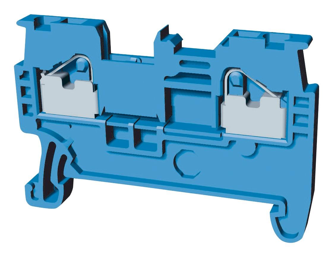 OMRON DIN Rail Mount XW5T-P1.5-1.1-1BL TERMINAL BLOCK, DIN RAIL, 2POS, 14AWG OMRON 2578724 XW5T-P1.5-1.1-1BL