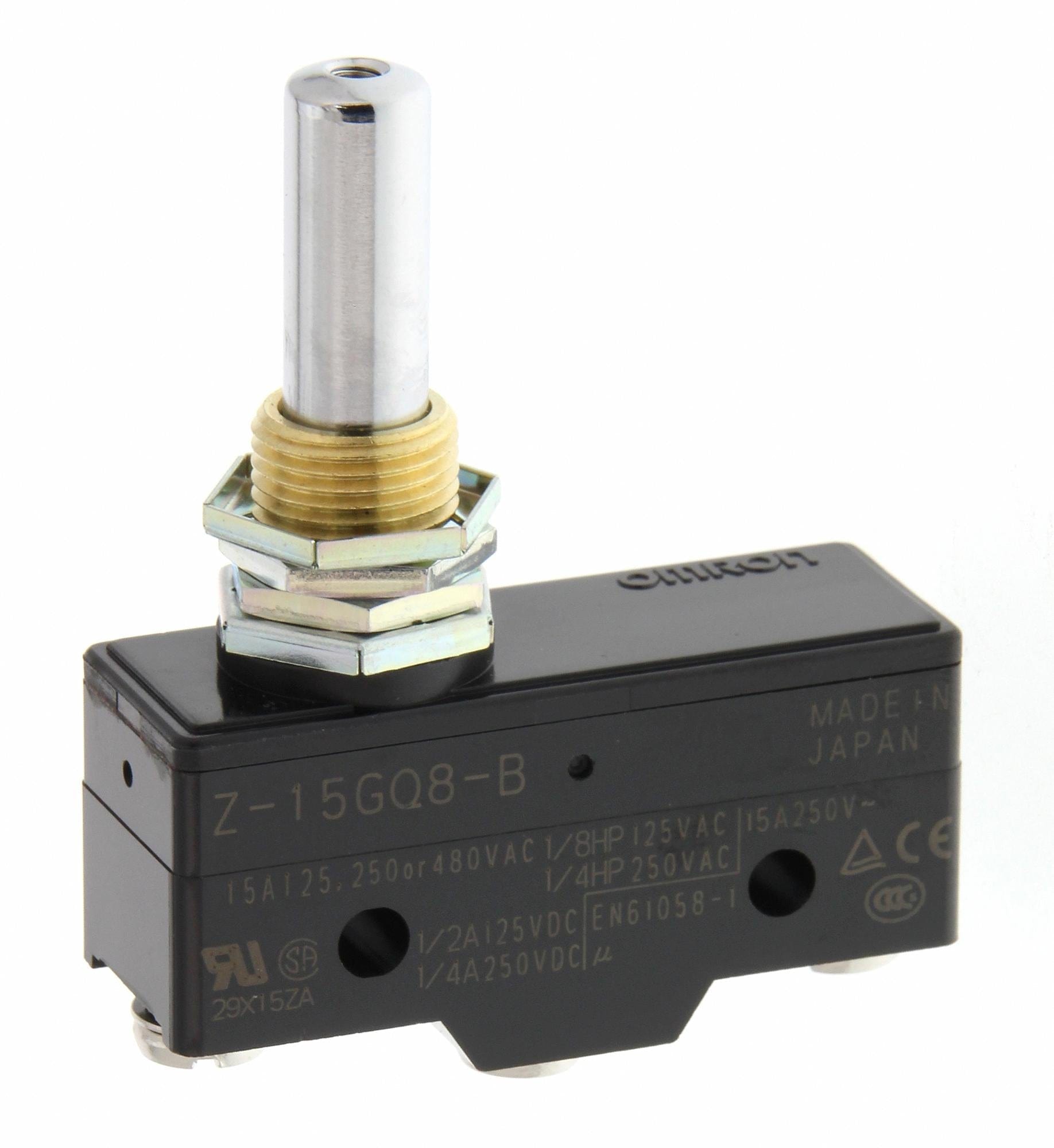 OMRON Microswitch Z-15GQ8-B MICROSWITCH, SPDT, 15A, 250VAC, SCREW OMRON 3413298 Z-15GQ8-B