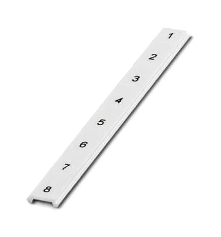 PHOENIX CONTACT Terminal Block Markers ZBF 6/9,2 S8,QR:1-8 MARKER STRIP, 1-8, 6.2MM, WHITE, TB PHOENIX CONTACT 3243048 ZBF 6/9,2 S8,QR:1-8