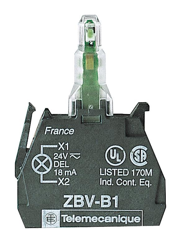 SCHNEIDER ELECTRIC Lamps ZBVG1 LED LIGHT BLK WHT 110 120VAC SCHNEIDER ELECTRIC 2058830 ZBVG1