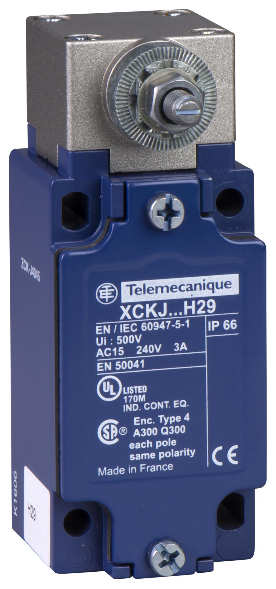 TELEMECANIQUE SENSORS Limit Switch ZCKJ4045H29 LIMIT SW, SIDE ROTARY, DPDT, 3A, 240V TELEMECANIQUE SENSORS 3130570 ZCKJ4045H29