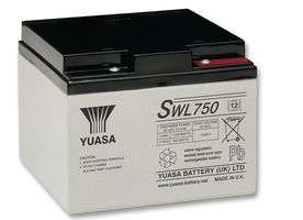 SWL750 - Rechargeable Battery, SWL Series, Single Cell, 12 V, Lead Acid, 25 Ah, Bolt - YUASA