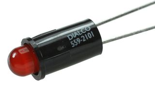 559-2101-001F - PANEL MOUNT INDICATOR, LED, 6.35MM, RED, 2.2V - DIALIGHT
