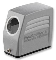 1663810000 - Heavy Duty Connector, PG16 Side Entry, 2 Pegs, Hood, Side Entry, Aluminium Body, 1 Lever, 10A - WEIDMULLER