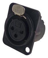 NC3FD-LX-BAG - XLR Connector, 3 Contacts, Socket, Panel Mount, Silver Plated Contacts, Metal Body, DLX - NEUTRIK