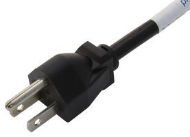 GW-151635 - Mains Power Cord, NEMA 5-15P to Free End, 2 m, 10 A, 125 VAC, Black - MULTICOMP PRO