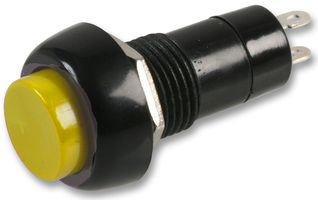 MCPS25A-5 - Pushbutton Switch, 12 mm, SPST, On-Off, Round Raised, Yellow - MULTICOMP PRO
