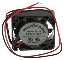 MC011006 - DC Axial Fan, 5 V, Square, 25 mm, 6 mm, Vapo Bearing, 3 CFM - MULTICOMP
