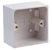 19667D - 1-Gang White Surface Mount Pattress Box 45mm - PRO ELEC
