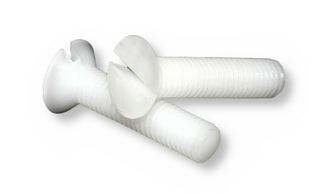MP008100 - Screw, Flat / Countersunk Head Slotted, M4, Nylon (Polyamide), 12 mm Length - MULTICOMP PRO