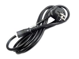 GW-151785 - Mains Power Cord, 10A/16A, 90° CEE 7/7 Plug to IEC 60320 C13, 2 m, 250 V, Black - MULTICOMP PRO