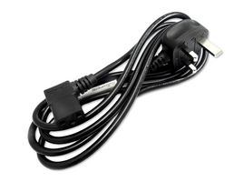 GW-151790 - Mains Power Cord, 90° BS 1363A Plug to 90° IEC 60320 C13, 2 m, 10 A, 250 V, Black - MULTICOMP PRO