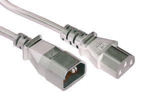GW-151795 - Mains Power Cord, IEC 60320 C14 to IEC 60320 C13, 500 mm, 10 A, 250 V, Grey - MULTICOMP PRO