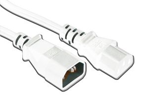 GW-151799 - Mains Power Cord, IEC 60320 C14 to IEC 60320 C13, 500 mm, 10 A, 250 V, White - MULTICOMP PRO