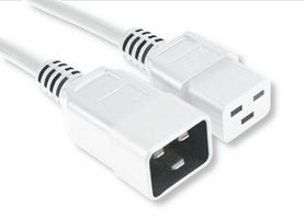 GW-151816 - Mains Power Cord, IEC 60320 C20 to IEC 60320 C19, 1 m, 16 A, 250 V, White - MULTICOMP PRO