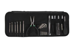 MP010952 - Tool Kit Cloth Bag, Pliers, Socket, Hex Key, Bits, Tweezers, Bit Holder, Screwdriver, Extension Bar - MULTICOMP PRO