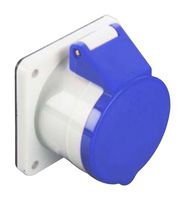 MP011047 - Industrial Pin & Sleeve Connector, MP-CEE, Socket, 2P+E, Panel Mount, Blue, IP44, 16A, 230V - MULTICOMP PRO